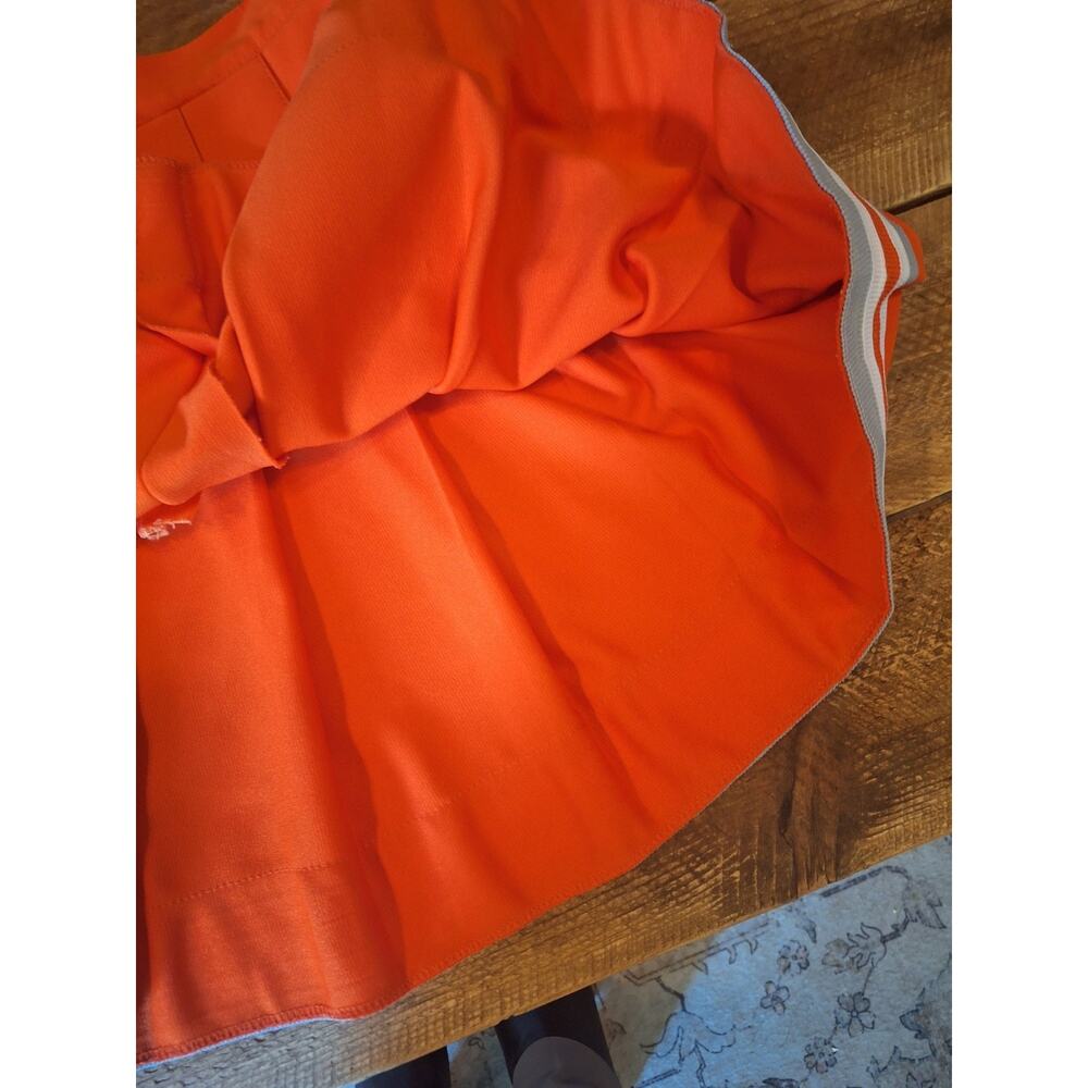 Varsity Brand Thick Orange And White And Gray Cheerleader Skirt - Picture 6 of 10
